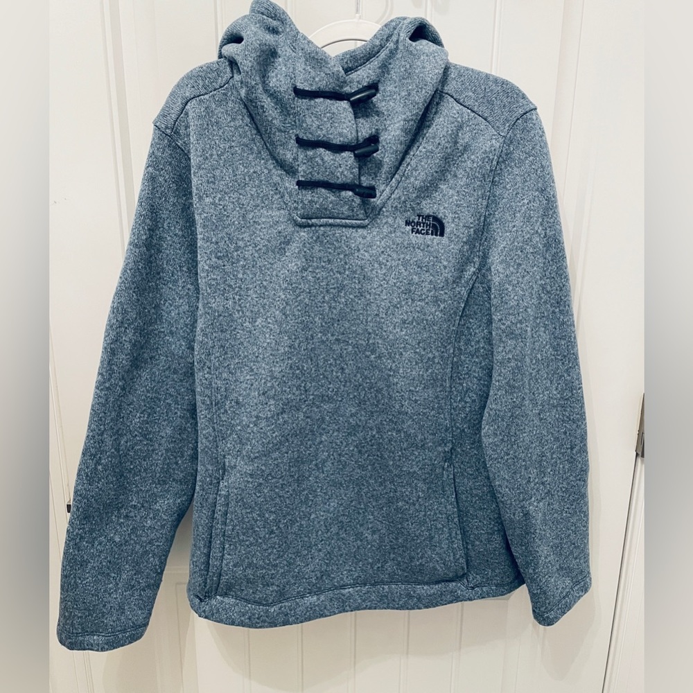 Womens The North Face Crescent Hoodie Toggle Pullover Blue/Navy Size XL EUC